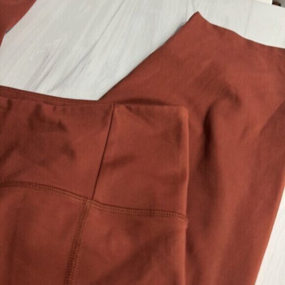 Girlfriend Collective Women's Orange & Brown Terra Crop Leggings Size 3XL - Picture 3 of 5